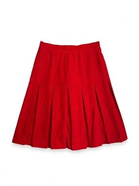 Liz Claiborne Vintage Bright Red Pleated Skirt - Petite 14 - 21" Long